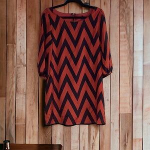 Orange And Black Women Casual Dress